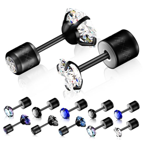 AKOOSY 8 Paare Ohrstecker Strass Ohrschmuck Damen Herren Modisch Langlebig Hypoallergen Vielseitig Sicher und von AKOOSY