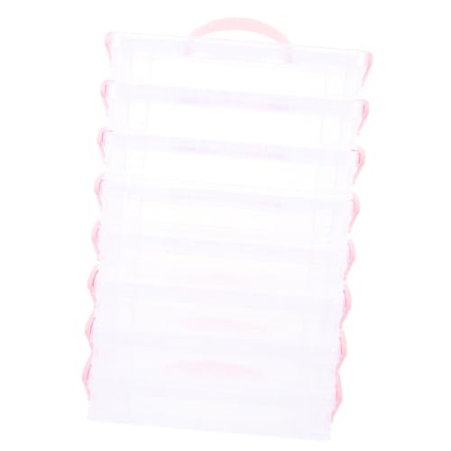 AKOOSY 8 Packungen Teiliges Kunststoff Stiftebox Stapelbare Langlebige Federmäppchen mit Großem Fassungsvermögen Handliche Aufbewahrungsbox für Schüler Lehrer und Büro Transparenter von AKOOSY