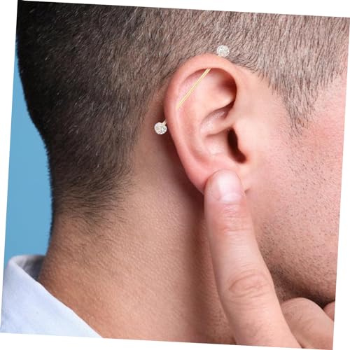 AKOOSY 8 Stück Teiliges Industrial Ear Studs aus Schrauben Design Modischer Barbell Piercing Schmuck für Frauen und Männer Langlebig und Hautfreundlich Goldfarben von AKOOSY