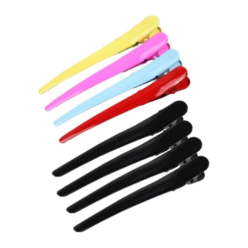 AKOOSY 8 Stück Teiliges Metall Entenschnabel Haarspangen mit Lackierung Lange Haarklammern in Schwarz und Mehrfarbig Rutschfeste Haarklammern für Frauen und Mädchen zum Halten von von AKOOSY