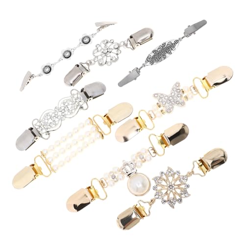 AKOOSY 8 Stück Teiliges Vintage Cardigan Clips Modische Hemd Kleiderclips für Damen Vielseitige Strickjacken Schalhalter Stilvolle Bekleidungsaccessoires für Partys und Alltag von AKOOSY