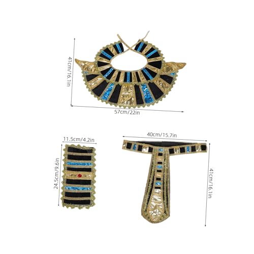 AKOOSY Ägyptisches Cosplay-zubehör Gürtel-kragen-manschetten Und Armbändern Für Rollenspielparty Halloween-ägypten-outfit Party-requisitenzubehör von AKOOSY