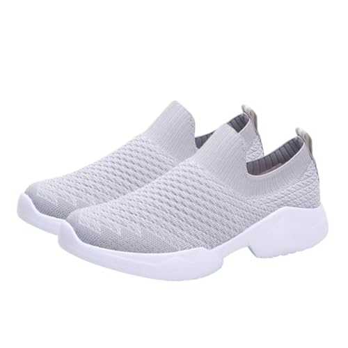 AKOOSY Atmungsaktive Damen Freizeitschuhe Slip mit Elastischem Mesh Leicht Angenehm für Alltag Outdoor Sport und Langes Gehen Modisch Flexible Fitnessschuhe in Hellgrau AKOOSY Atmungsaktive Damen Freizeitschuhe Slip mit Elastischem Mesh Leicht Angenehm für Alltag Outdoor Sport und Langes Gehen Modisch Flexible Fitnessschuhe in Hellgrau von AKOOSY