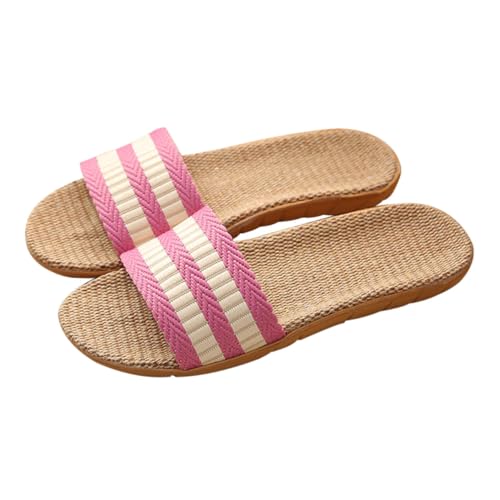 AKOOSY Atmungsaktive Leichte Baumwoll Hausschuhe für Rutschfest Saugfähig Pantoletten für Innenbereich Geeignet für Frühling Herbst und Sommer Damen und Herren von AKOOSY