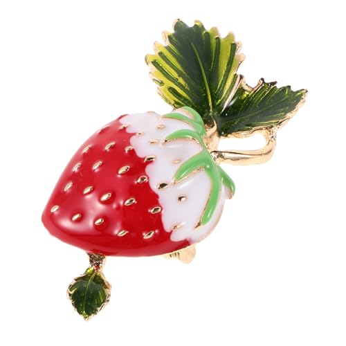 AKOOSY Attraktive Erdbeer Brosche aus Emaille Süßer Anstecker mit Sicherem Verschluss Realistisches Frucht Design Vielseitiges Accessoire für Kleidung Taschen und Hüte Modischer Pin für von AKOOSY