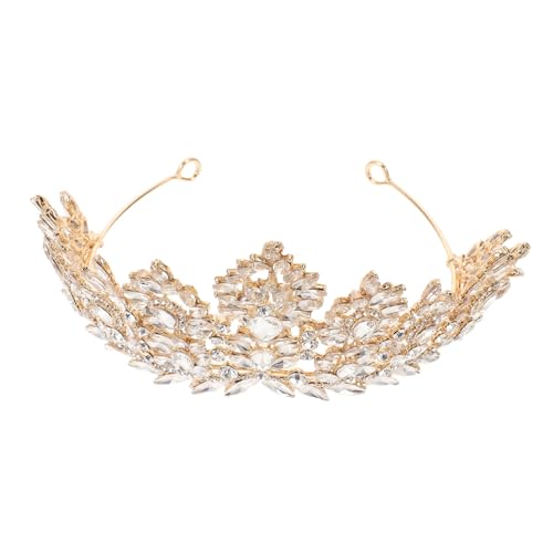 AKOOSY Barock Damen Krone aus Legierung mit Weißen Strasssteinen Leichte Braut Tiara für Hochzeit Geburtstag Bühne und Besondere Anlässe Vintage Haarschmuck Elegant und Komfortabel von AKOOSY