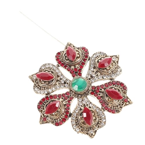 AKOOSY Barock Vintage Brosche Damen Gold rot Lotus Symbol Glück Anstecknadel Hohl Design Elegant Schmuck Geschenkidee Weihnachten Jubiläum von AKOOSY