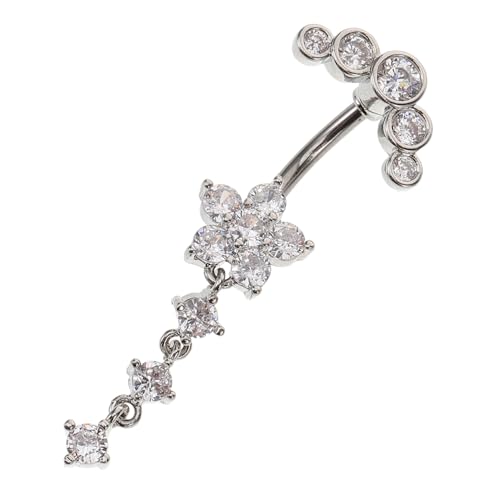 AKOOSY Bauchnabelring Für Frauen Und Mädchen Glänzender Bauchnabelpiercing Aus Edelstahl Nabelring Für Bauchnabelschmuck Piercingschmuck Für Körperdekoration von AKOOSY