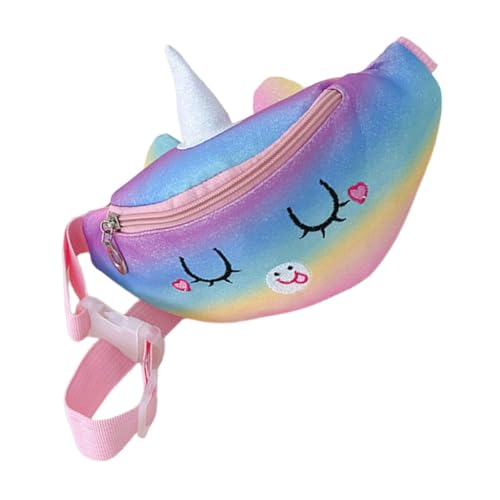 AKOOSY Bauchtasche Einhorn Bunte Hüfttasche Verstellbar Komfortabel Leicht für Reisen Party Festival Alltag Kleine Tasche Mädchen Brusttasche Geeignet für Junge Mädchen von AKOOSY
