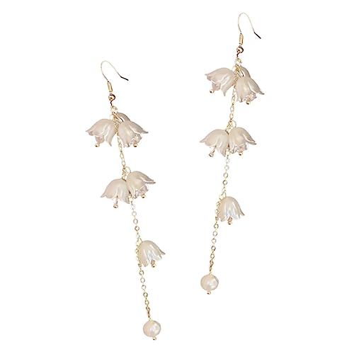 AKOOSY Bell Blüten Ohrhänger mit Perlen Leichte Ohrschmuck für Damen Vielseitig Kombinierbar für Alltag und Besondere Anlässe Komfortabel und Modisch von AKOOSY