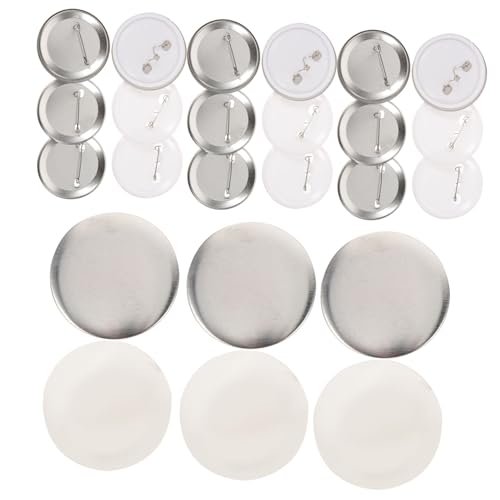 AKOOSY Blanko Abzeichen Teilig aus Metall und Kunststoff DIY Anstecker Knöpfe für Kleidung Bastelprojekte Transparente Oberfläche für Individuelle Foto und Emblemgestaltung von AKOOSY