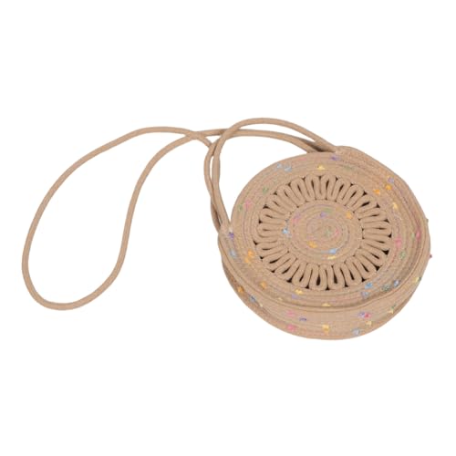 AKOOSY Boho Crossbody Umhängetasche Small Shoulder Bag aus Baumwollseil Leichte Sommer Strandtasche mit Geflochtenem Muster Vielseitige Damen Tasche als Crossbody Schulter Clutch-tasche von AKOOSY