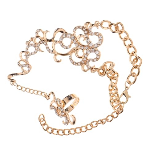 AKOOSY Boho Fußkettchen mit Zehenring aus Goldfarbenem Legierungsmetall Sandalenkette für Damen und Mädchen Verstellbares Strandschmuck Accessoire für Sommer und Urlaub von AKOOSY