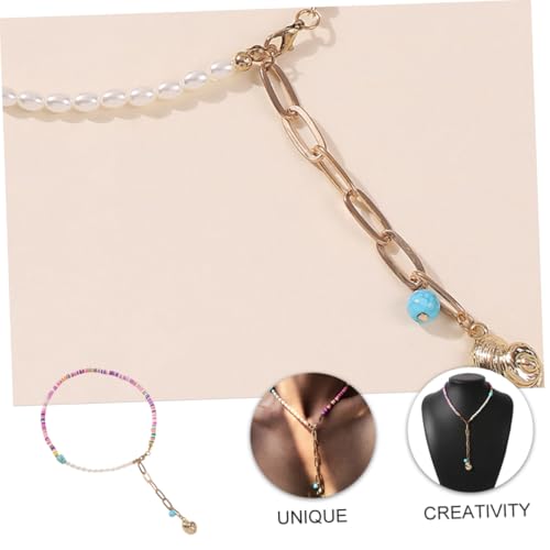 AKOOSY Boho Perlenkette Damen Halskette mit Anhänger Bunte Türkis Perlen Schmuck für Alltag und Festtage für Frauen und Mädchen von AKOOSY