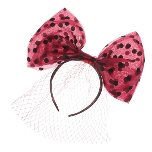 AKOOSY Bow Headband für Damen mit Hohem Volumen und Gepunktetem Tüll Großes Schleifendesign Modisches Haaraccessoire für Partys Hochzeiten und Alltag Leichter Mesh Haarreif von AKOOSY
