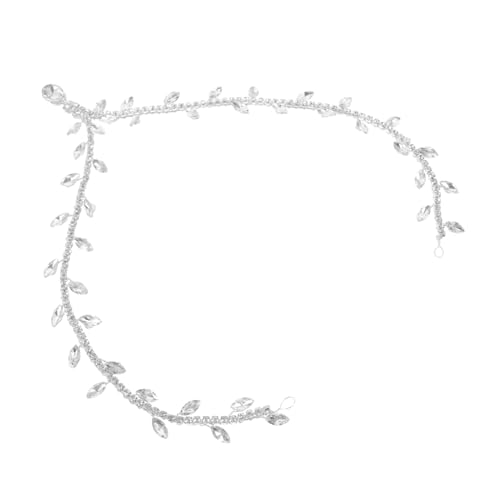 AKOOSY Brautkopfkette Hochzeitskopfbedeckung für Damen Vielseitiger Kopfschmuck für Festivals Partys Besondere Anlässe Boho Silberfarbene Haarkette von AKOOSY