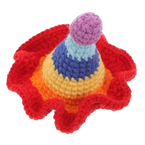 AKOOSY Bunte Häkelmütze Haarspange aus Wolle Handgefertigter Damen Haarschmuck Farbenfroher Haarclip für Partys und Besondere Anlässe Elegantes und Bequemes Accessoire von AKOOSY