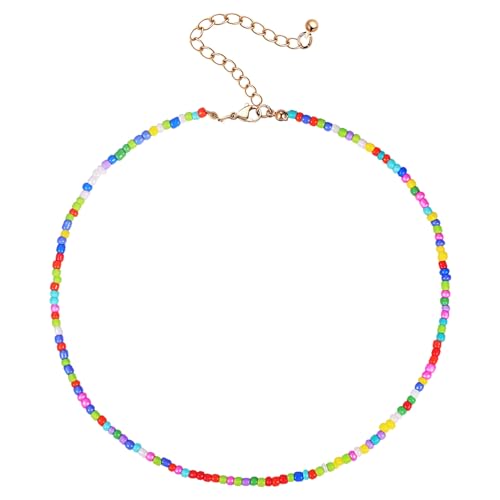AKOOSY Bunte Perlen Halskette Für Damen Handgefertigte Schlüsselbeinkette Modischer Schmuck Für Strandpartys Kreative Damenhalskette Aus Langlebigen Materialien Für Besondere Anlässe von AKOOSY
