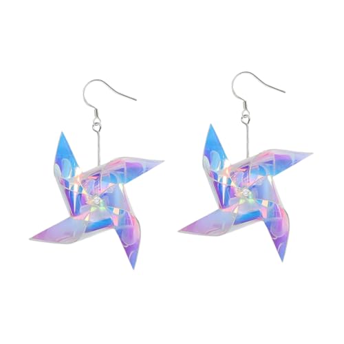 AKOOSY Bunte Windmühlen Ohrhänger Damen Lustige Ohrschmuck Farbenfrohe Tropfen Ohrringe Modischer Dangler Schmuck für Mädchen Party von AKOOSY