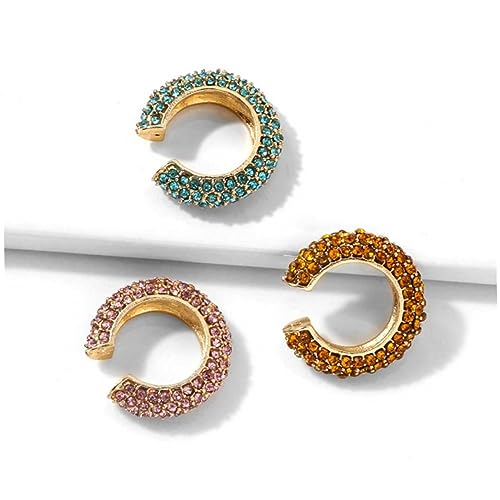 AKOOSY C Förmige Ohrclips Langlebiger Legierung mit Funkelnden Strasssteinen Modischer Schmuck für Damen Zartem für Alltag und Reisen von AKOOSY