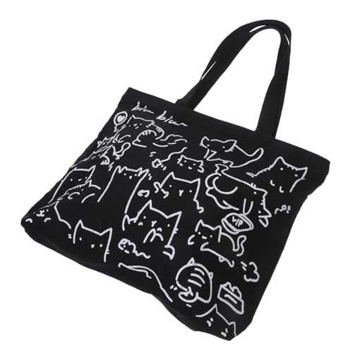 AKOOSY Canvas Tote Bag mit Großem Fassungsvermögen Handbemalte Niedliche Tierillustration Robuste Segeltuch schultertasche für Damen Vielseitige Einkaufstasche für Outdoor Alltag und von AKOOSY
