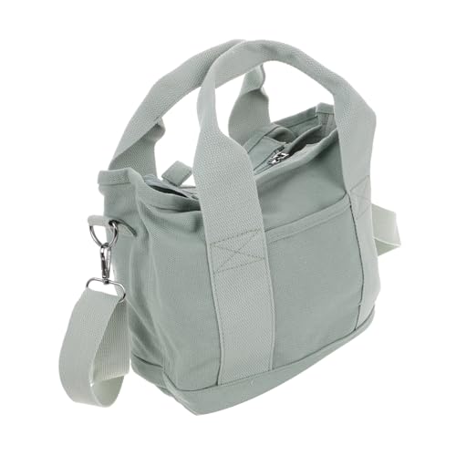 AKOOSY Canvas Umhängetasche Damen Grün Vielseitige Schultertasche Handtasche Mehrschichtig Langlebig Freizeit Arbeit Reisen Alltag von AKOOSY