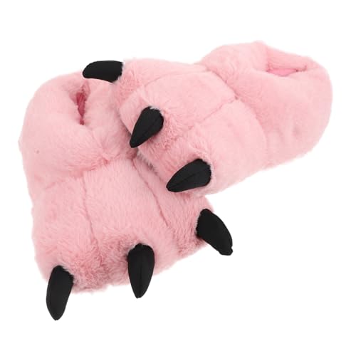 AKOOSY Cartoon Plüsch Hausschuhe Damen Warm Gefüttert Claw Form Weiche Winter Pantoffeln Komfortabel Leicht Zuhause Kuschelig Rosa von AKOOSY
