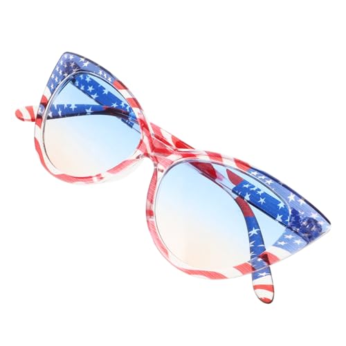 AKOOSY Cat Eye Sonnenbrille Damen Flaggenmuster Uv-schutz Langlebiges Pc-material Kreative Patriotische Partybrille für Sommer und Independence Day Modisches Accessoire in Verschiedenen AKOOSY Cat Eye Sonnenbrille Damen Flaggenmuster Uv-schutz Langlebiges Pc-material Kreative Patriotische Partybrille für Sommer und Independence Day Modisches Accessoire in Verschiedenen von AKOOSY