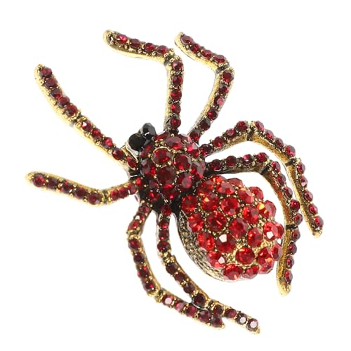 AKOOSY Chic Vintage Spinnenbrosche mit Strasssteinen Stilvolle Anstecknadel für Damen und Herren Halloween Schmuck Modische Kleidung Brosche Vielseitig für Jacken Taschen und Hüte von AKOOSY