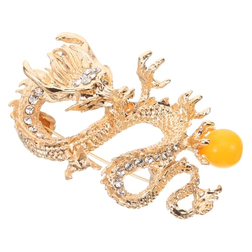 AKOOSY Chinesische Drachen brosche Vintage Stil Hochwertige Anstecknadel für Männer und Frauen Edles Accessoire für Hut Anzug Stola und Pullover Robust und Vielseitig Einsetzbar von AKOOSY
