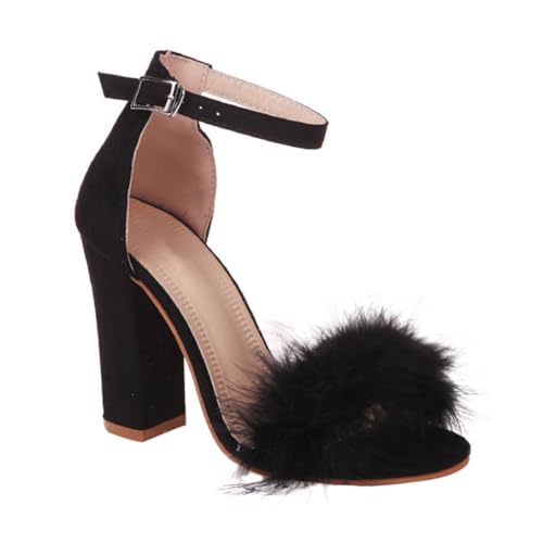 AKOOSY Chunky Heels Damen Sandalen mit Klobigen Absätzen Pu material Bequeme High Heels für Sommer Stilvolle Offene Zehen Geeignet für Partys Büro und Besondere Anlässe Modische von AKOOSY