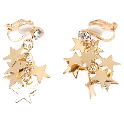 AKOOSY Stern-ohrringe Baumelnd Ohrclips Für Damen Und Mädchen Ohrschmuck Für Geburtstage Hochzeiten Und Weihnachten Modisches Design von AKOOSY