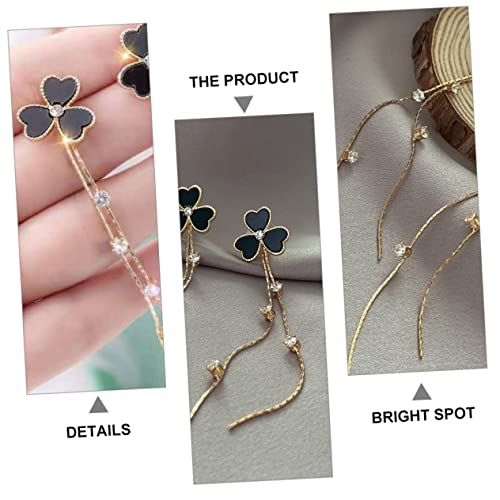 AKOOSY Clover Tassel Ohrringe Silber Leicht Elegant Damen Ohrschmuck für Patricks Day Hochzeit Party Shamrock Ohrhänger Verarbeitung Formbeständig von AKOOSY