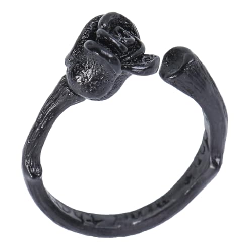 AKOOSY Creative Damen Ring Motiv Offener Verstellbarer Kupfer Schmuck Leichtes Langlebiges Accessoire Persönlichkeit Ausdruck Geschenkidee für Frauen von AKOOSY
