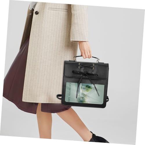 AKOOSY Crossbody Purse Damen Schwarz PU Polyester Leichte Schultertasche mit Pin Display Fenster Vielseitig Tragbar für Alltag und Reisen von AKOOSY