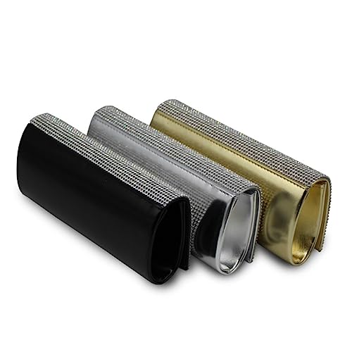 AKOOSY Damen Abendtasche Wasserfeste PU Clutch mit Funkelnden Strasssteinen Große Kapazität Handtasche für Hochzeit Bankett Party Goldfarbenes Design von AKOOSY