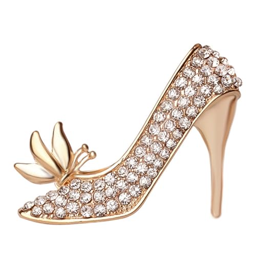 AKOOSY Damen Brosche High Heel Anstecknadel mit Glitzernden Strasssteinen Modischer Hochzeitsschmuck und Festlicher Accessoire für Braut Party und Besondere Anlässe von AKOOSY