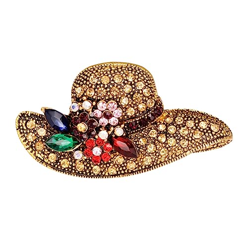 AKOOSY Damen Brosche im Hut Design mit Funkelnden Strasssteinen Vintage Anstecknadel für Kleidung Schal und Kostüm Modisches Schmuckaccessoire für Party Hochzeit und Alltag von AKOOSY