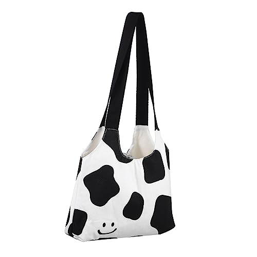 AKOOSY Canvas-handtasche Für Damen Einkaufstasche Aus Segeltuch Mit Kuh-gesichtsmuster Umhängetasche Mit Magnetverschluss Und Innentasche Groß Genug Für Tägliche Nutzung Geeignet Für Arbe von AKOOSY