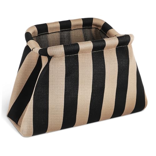 AKOOSY Damen Clutch Handtasche aus Polyester Schwarz Gelbe Streifen Leichte Abendtasche für Hochzeit Party Bankett Kompakt Modisch und Praktisch von AKOOSY