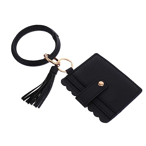 AKOOSY Damen Clutch mit Leopardenmuster PU Kunststoff und Tassel Armband Handgelenktasche Kartenetui und Münzfach Modische Kleine Geldbörse für Alltag und Besondere Anlässe von AKOOSY