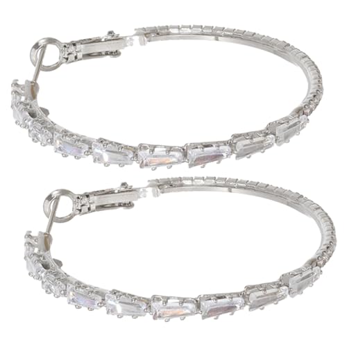AKOOSY Damen Creolen Ohrringe mit Funkelnden Zirkonia Großer Kreisform Modischer Ohrschmuck für Alltag Bankett und Besondere Anlässe Stilvolles Accessoire für Frauen von AKOOSY