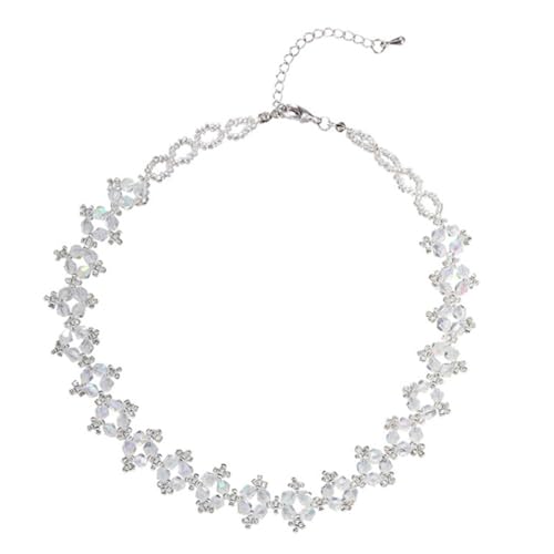 AKOOSY Halskette Für Damen Mit Anhänger Aus Silberlegierung Choker Schmuck Mit Kristallen Modisches Accessoire Für Mädchen Und Frauen von AKOOSY