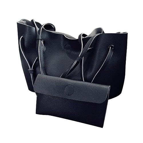 AKOOSY Damen Handtasche Retro PU Große Umhängetasche mit Kosmetiktasche Schwarz Stilvolle Tote Bag für Alltag und Formelle Anlässe Vielseitig und Zufällige Farbe Zufällige Farbe AKOOSY Damen Handtasche Retro PU Große Umhängetasche mit Kosmetiktasche Schwarz Stilvolle Tote Bag für Alltag und Formelle Anlässe Vielseitig und Zufällige Farbe Zufällige Farbe von AKOOSY