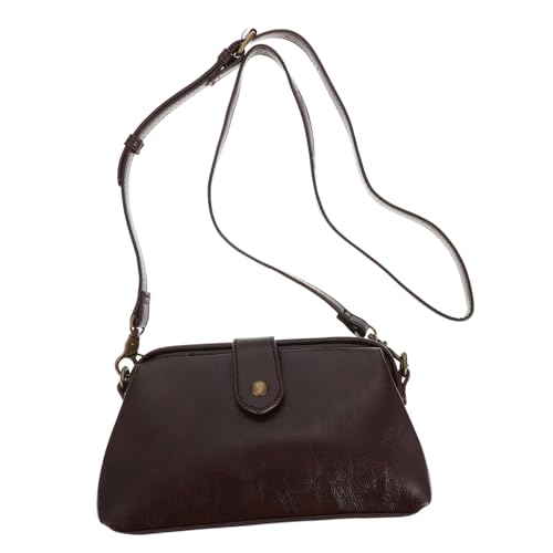 AKOOSY Damen Mini Crossbody Bag aus Strapazierfähigem PU Kleine Umhängetasche mit Ausreichend Stauraum für Alltag Modische Handtasche in Kaffee Praktisch und Langlebig von AKOOSY