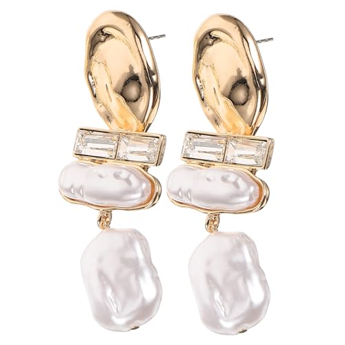 AKOOSY Damen Ohrhänger mit Perlen anhänger Modische Statement ohrringe aus Legiertem Material Leicht und Langlebig Eleganter Schmuck für Geburtstag Hochzeit Valentinstag und Besondere von AKOOSY