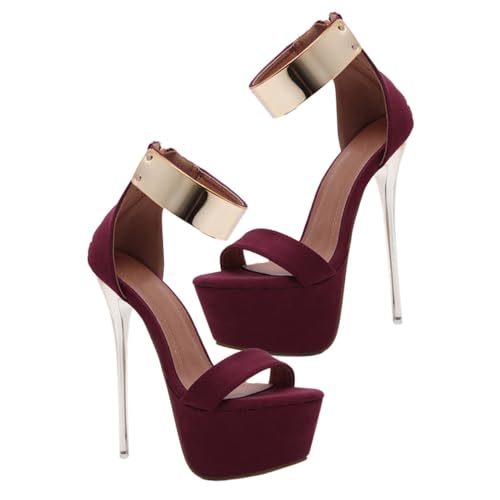 AKOOSY Damen Sandalen Sommer Schwarz Dünner Absatz Rutschfeste Sohle Modische High Heels Atmungsaktive Leichte Sommerschuhe für Strand und Alltag von AKOOSY