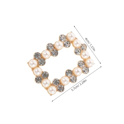 AKOOSY Damen Schuhclips mit Rechteckigen Strass und Künstlichen Perlen Abnehmbare Hochzeitsschmuck Schuhverzierungen für Bankett Party und Festliche Anlässe von AKOOSY