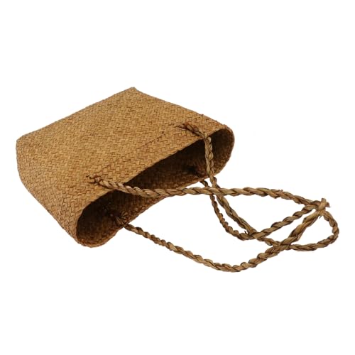 AKOOSY Damen Schultertasche aus Handgewebtem Stroh Leichte Strandtasche mit Großer Kapazität Geflochtene Umhängetasche für Urlaub und Alltag Gelb von AKOOSY