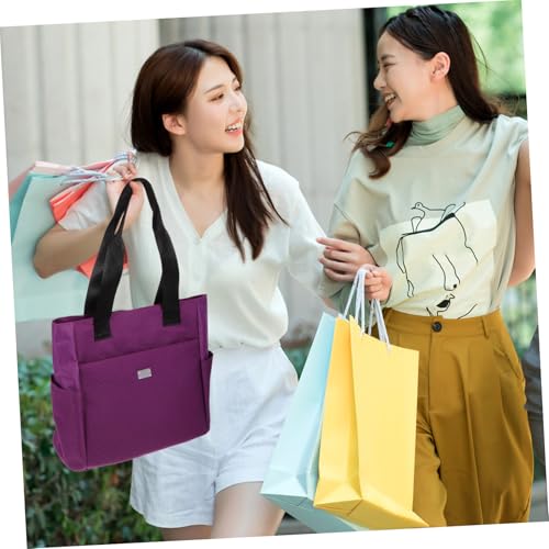 AKOOSY Damen Tote Bag Großer Kapazität aus Strapazierfähigem Oxford Canvas Modische Leichte Handtasche mit Praktischem Tragegriff für Shopping Freizeit und Outdoor Einsatz von AKOOSY